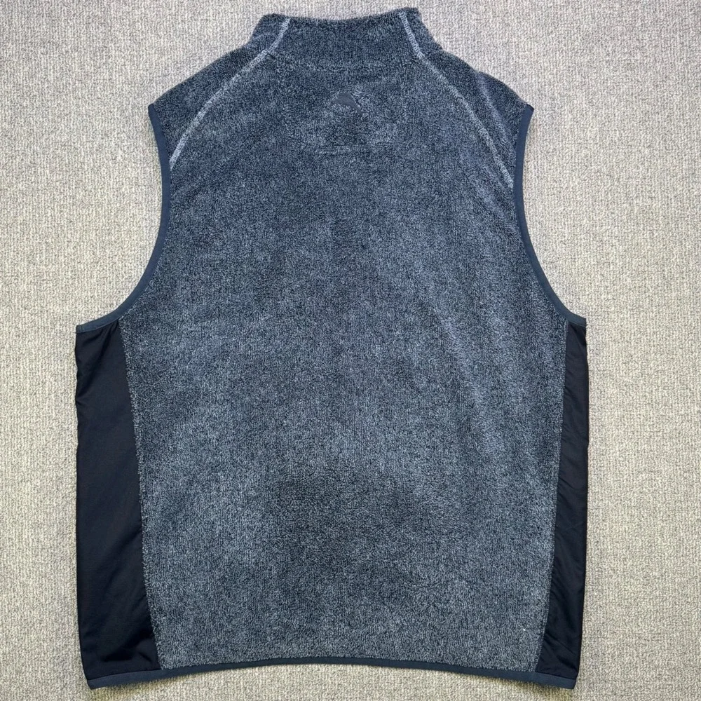 Tommy Bahama Cascade Fleece Vest‎ Mens XXL Gray Full Zip Marlin Logo Pockets